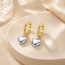 Brinco Jolie Coração Bicolor | Prata 925 com Banho de Ouro 18K