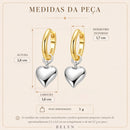 Brinco Jolie Coração Bicolor | Prata 925 com Banho de Ouro 18K