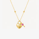 Colar Amour com Chave | Prata 925 Banhada a Ouro 18K