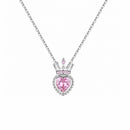 Colar Coração Rosa Real - Prata 925