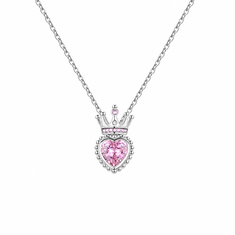 Colar Coração Rosa Real - Prata 925