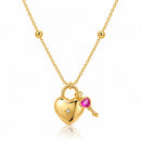 Colar Amour com Chave | Prata 925 Banhada a Ouro 18K