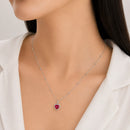 Colar Aura Rubi em Prata 925 - Elegância Minimalista