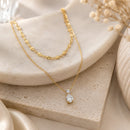 Colar Aurora Duplo | Prata 925 Banhada a Ouro 18K