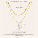 Colar Aurora Duplo | Prata 925 Banhada a Ouro 18K