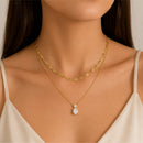 Colar Aurora Duplo | Prata 925 Banhada a Ouro 18K