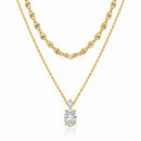 Colar Aurora Duplo | Prata 925 Banhada a Ouro 18K