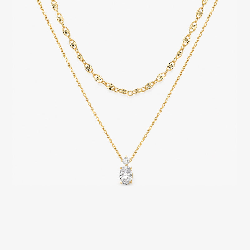 Colar Aurora Duplo | Prata 925 Banhada a Ouro 18K