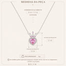 Colar Coração Rosa Real | Prata 925