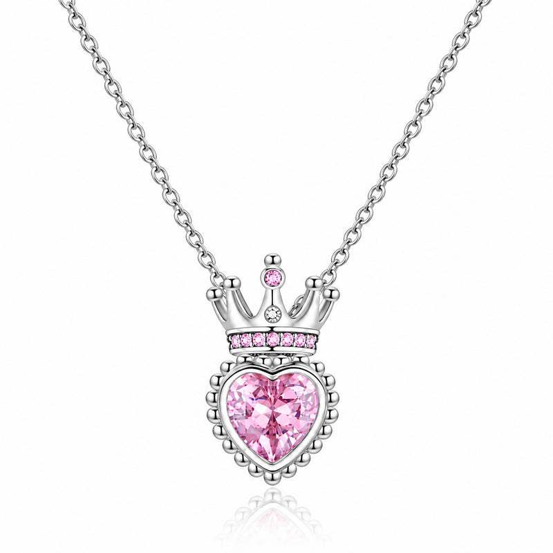 Colar Coração Rosa Real | Prata 925