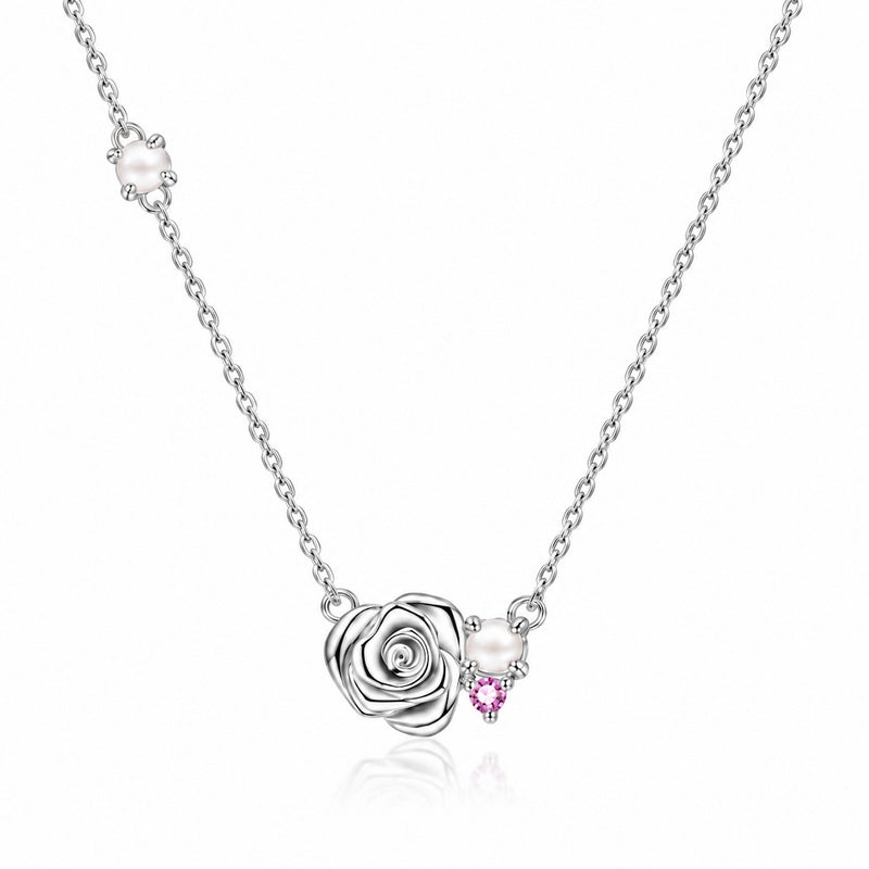 Colar Fleur com Pérola e Zircônia | Prata 925