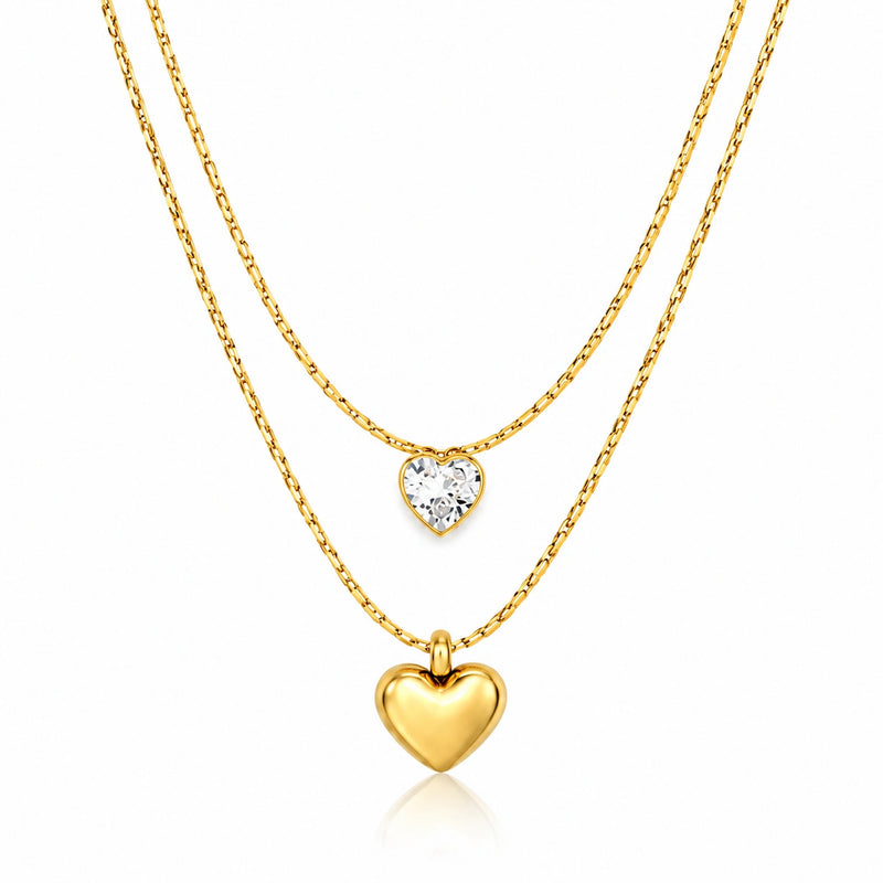 Colar Lumière Coração | Aço Inoxidável 316L Banhado a Ouro 18K