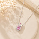 Colar Coração Rosa Real | Prata 925