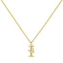 Colar Inicial com Borboleta – Prata 925 Banhada a Ouro 18k