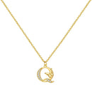 Colar Inicial com Borboleta – Prata 925 Banhada a Ouro 18k