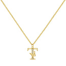 Colar Inicial com Borboleta – Prata 925 Banhada a Ouro 18k