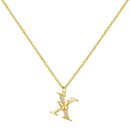 Colar Inicial com Borboleta – Prata 925 Banhada a Ouro 18k