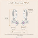Brinco Bloom Crystal | Prata 925