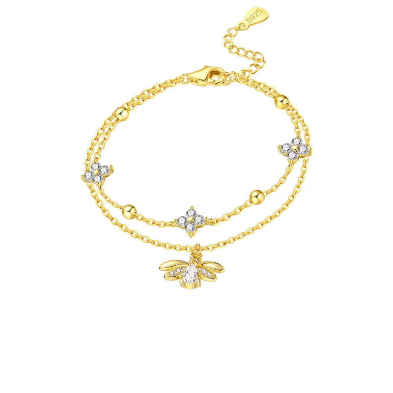 Pulseira Golden Bee - Prata 925 Banhada a Ouro 18K