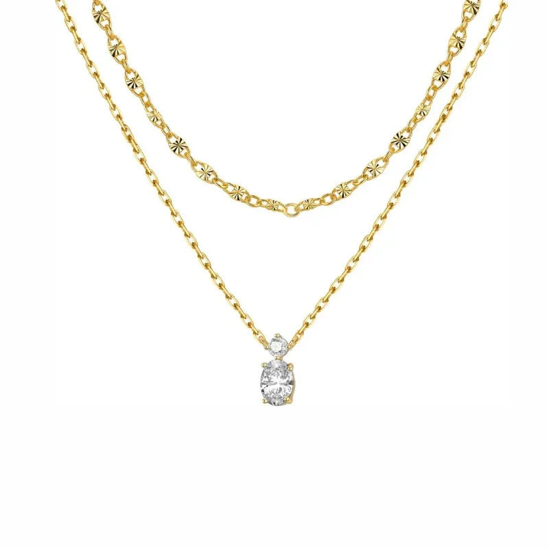 Colar Aurora Duplo - Prata 925 Banhada a Ouro 18K
