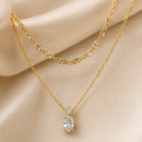 Colar Aurora Duplo - Prata 925 Banhada a Ouro 18K