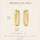 Brinco Élancé Oval | Prata 925 Banhada a Ouro 18K
